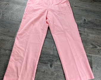 Vintage 80s 90s Peachy Pink Mid To High Waisted Pull On Elastic Waist Grandma Pants By Alfred Dunner Size 10