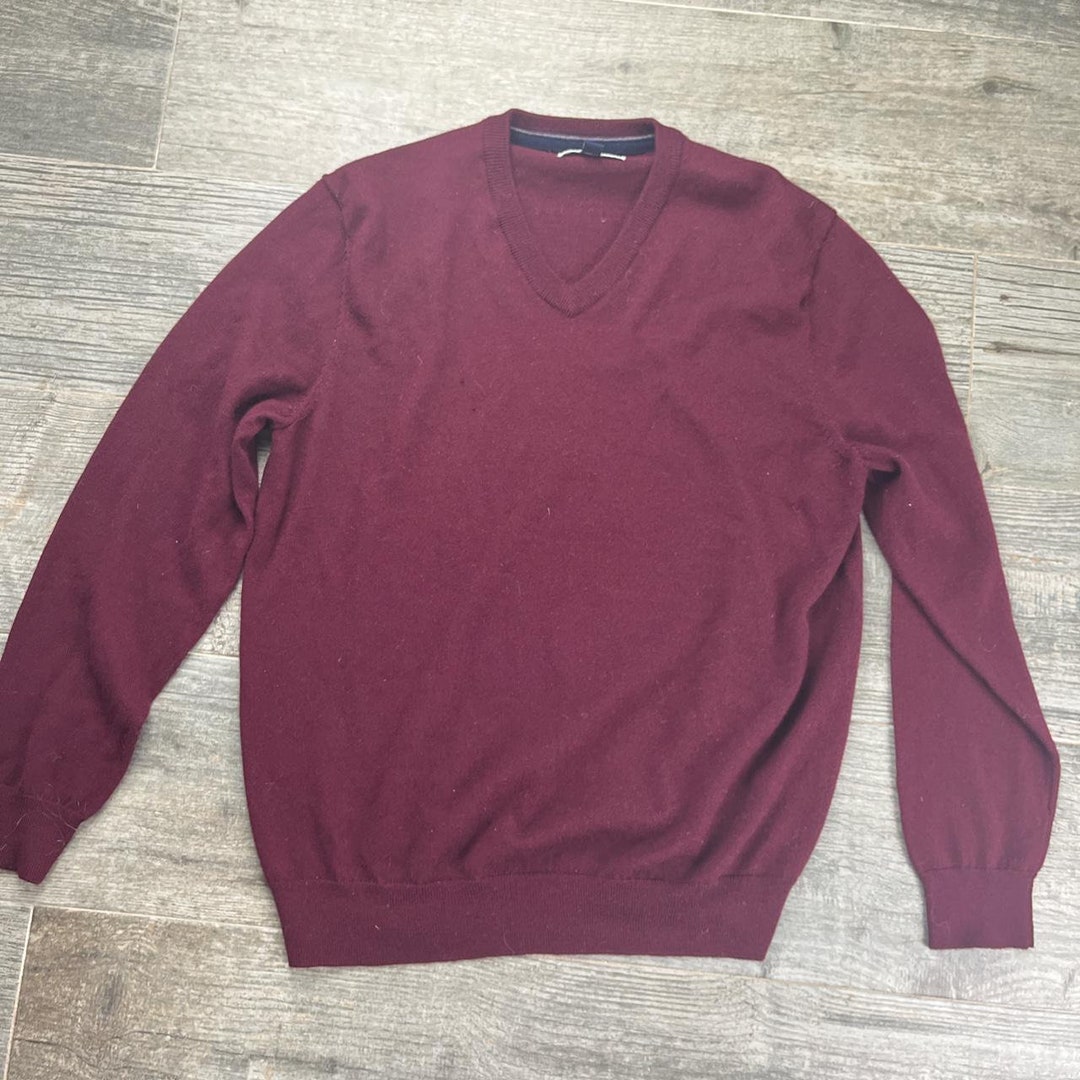 Dark Burgundy Vneck Sweater by Club Room Etsy