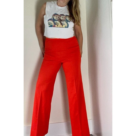 Vintage 60s 70s high waist elastic pull on red ora