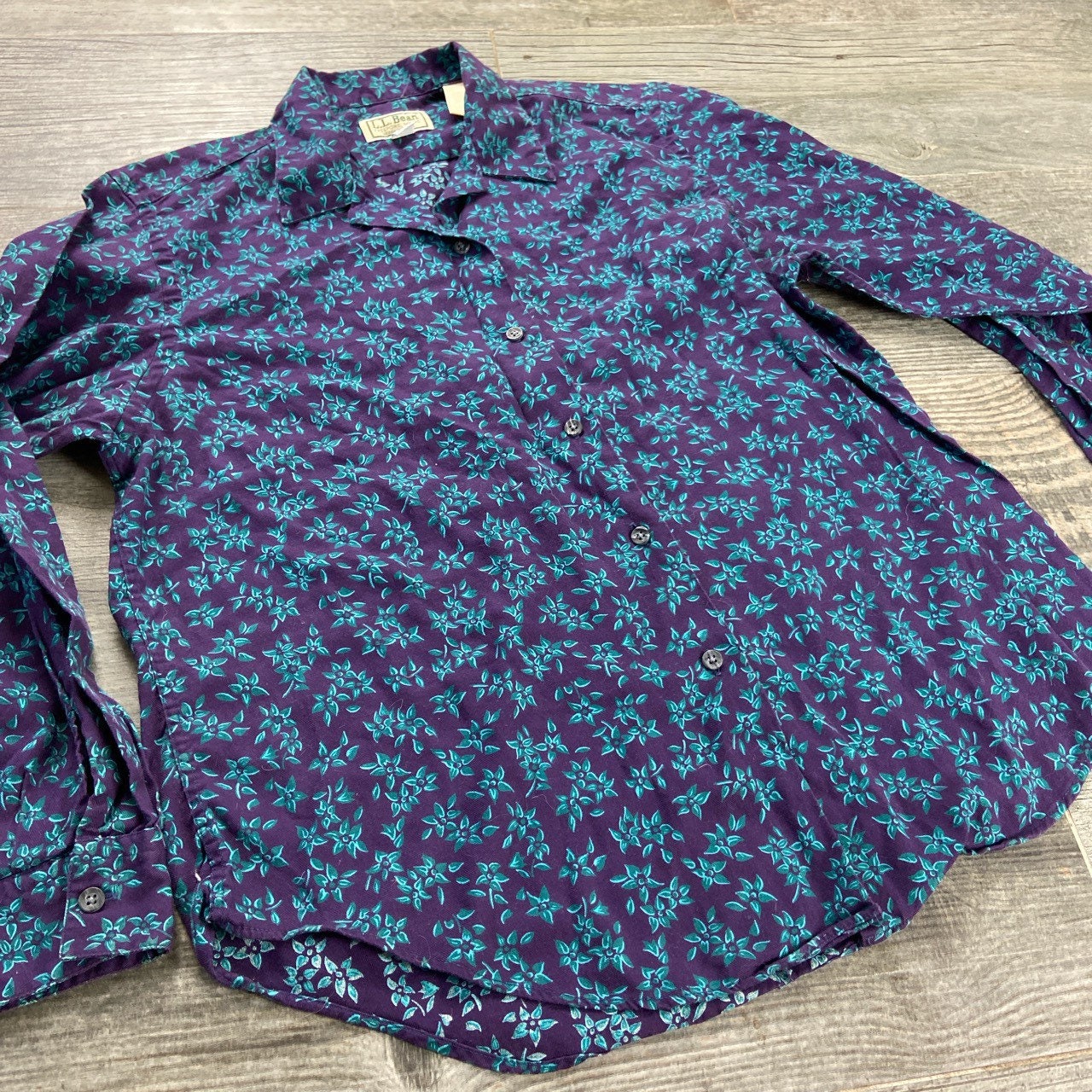 Vintage L.L. Bean Purple Floral Ditsy Print Blouse Shirt Top | Etsy