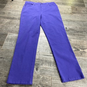 Vintage 80s purple gloria Vanderbilt high waisted mom jeans Size 12 stretch image 1