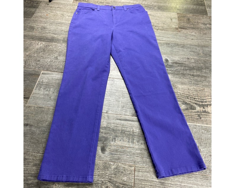 Vintage 80s purple gloria Vanderbilt high waisted mom jeans Size 12 stretch image 1