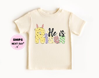Easter He Is Risen Toddler Tshirt, Cute He Is Risen Baby Onesie, Toddler Girl Easter Gift, Baby Easter Gift