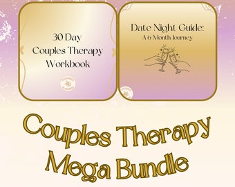 Couples Therapy Mega Bundle - Marriage Therapy - Dating Guide -Relationship Support - Couples Interventions Workbooks - Journal Templates.