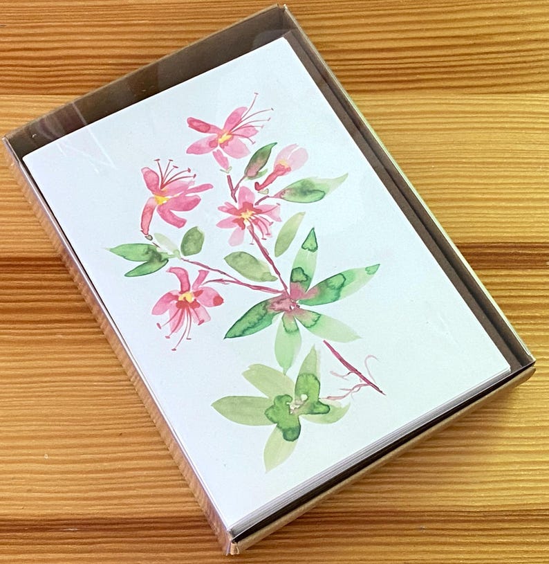Mountain Azalea Note Cards: Watercolor Floral Stationery, Boxed Set of ...