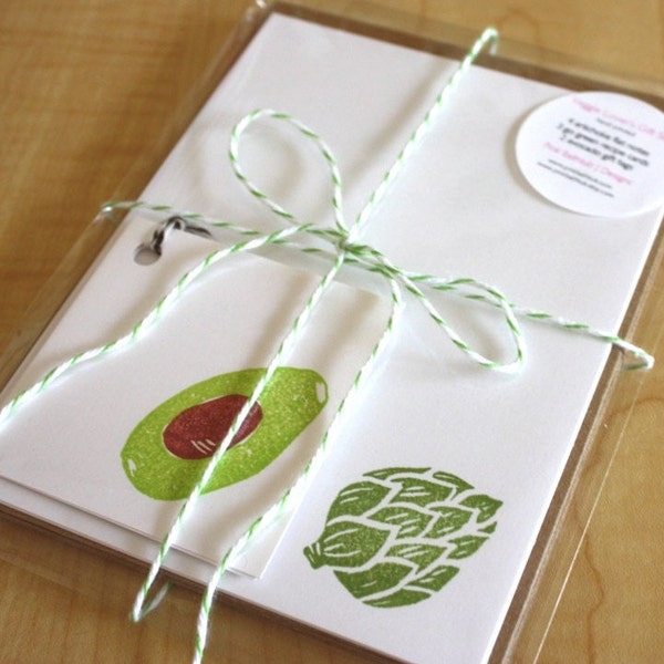 Veggie Lover Gift Pack - Vegetable Cards - Vegetarian Gift - Handmade Stationery, Recipe Cards and Gift Tags
