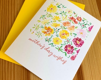 Floral Watercolor Mother's Day Card - Watercolor Flower Mother's Day Card - Floral Mother's Day Card - Botanical Watercolor Greeting Card