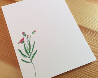 Watercolor Wildflower Notepad: Handmade Botanical Stationery (4x6, 40 Sheets)