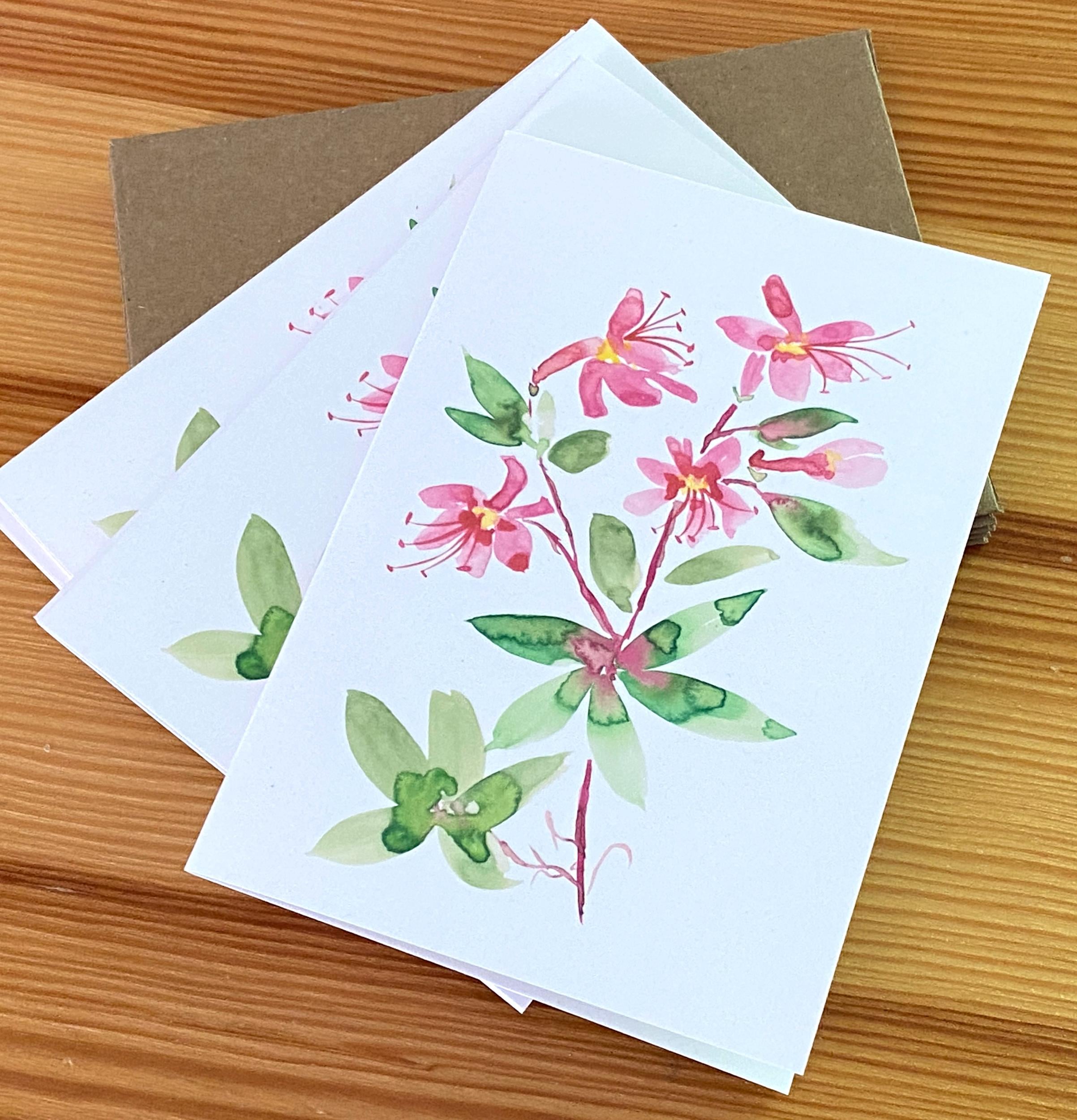 Mountain Azalea Note Cards: Watercolor Floral Stationery, Boxed Set of ...
