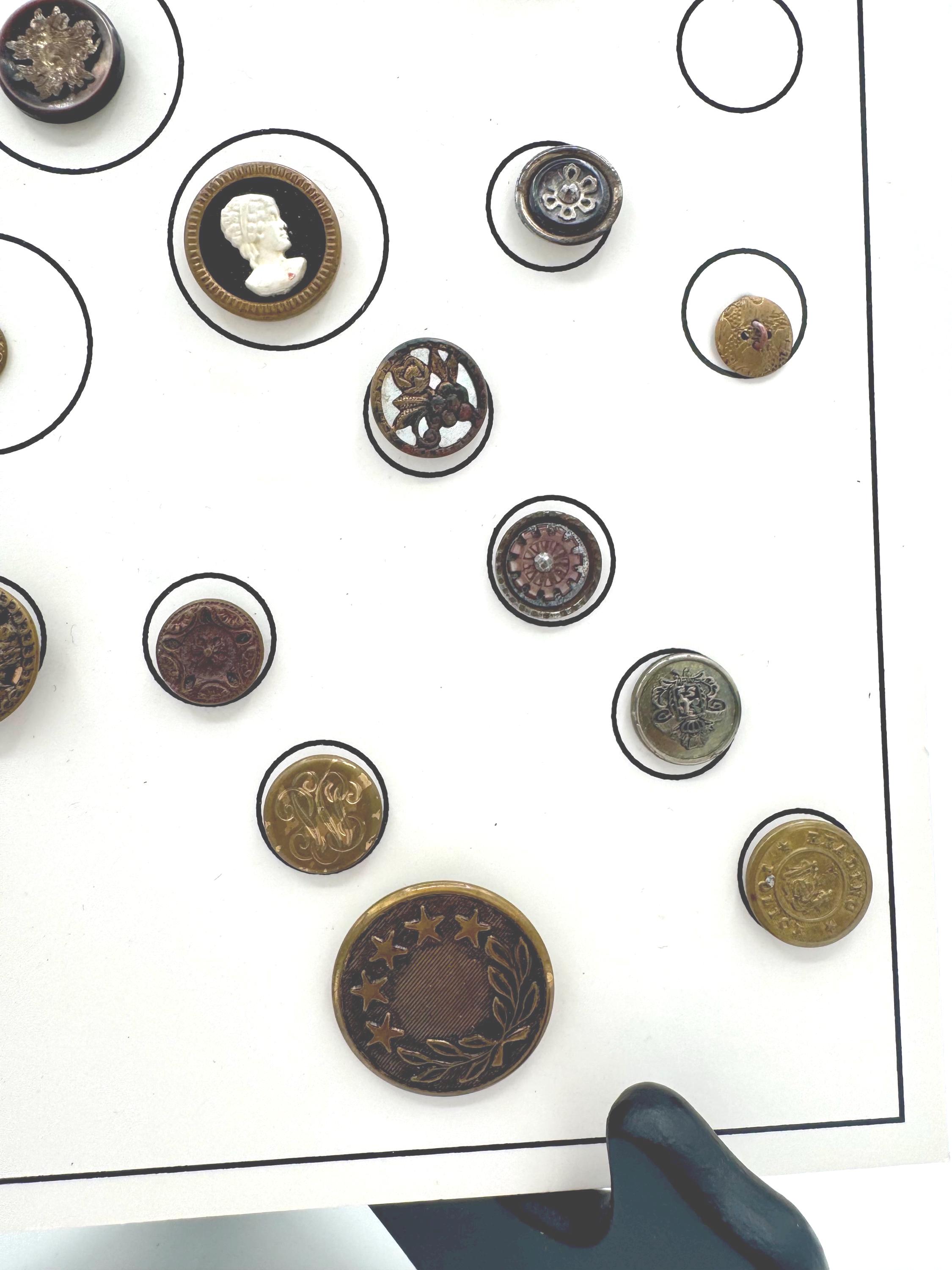Vintage Button Collection Display Board - 30+ Brass & Metal Buttons - Etsy