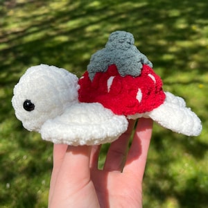 Crochet Turtle Plush Stuffed Animal Amigurumi Strawberry