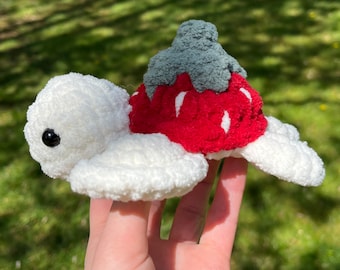 Crochet Turtle Plush Stuffed Animal Amigurumi Strawberry