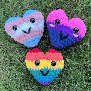 Crochet Pride Heart Flags | Handmade Love Hearts | Pride Month