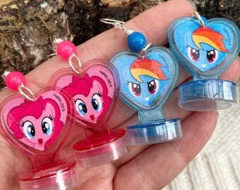 FHS *Pinkie Pie or Rainbow Dash* My Little Pony earrings G4
