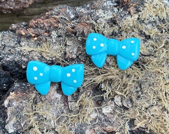 FHS *Sky Blue Bow* Stud Earrings
