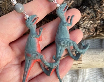 FHS Dinosaur Earrings in Grey