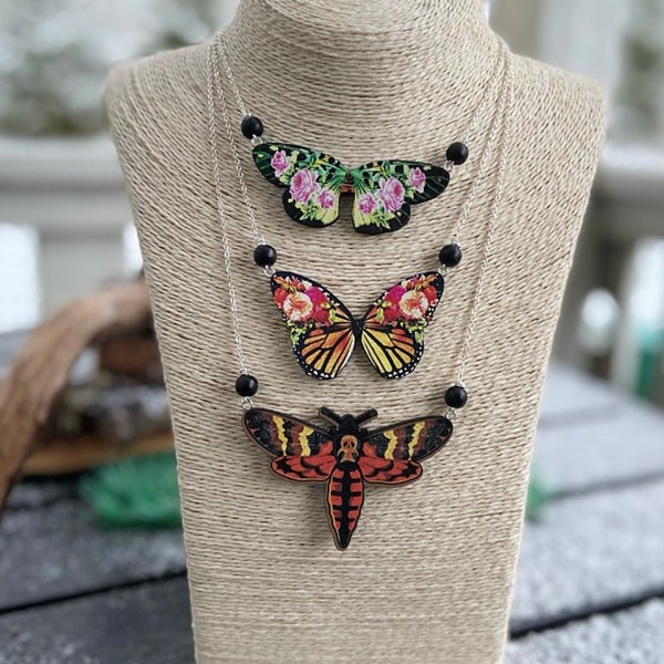 Moth Necklace - Etsy