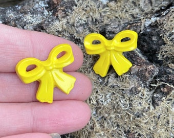 FHS *Yellow Retro Bow* Stud Earrings