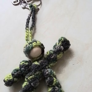 Wriggly Worm Soldier keyring The Longest Yarn image 2