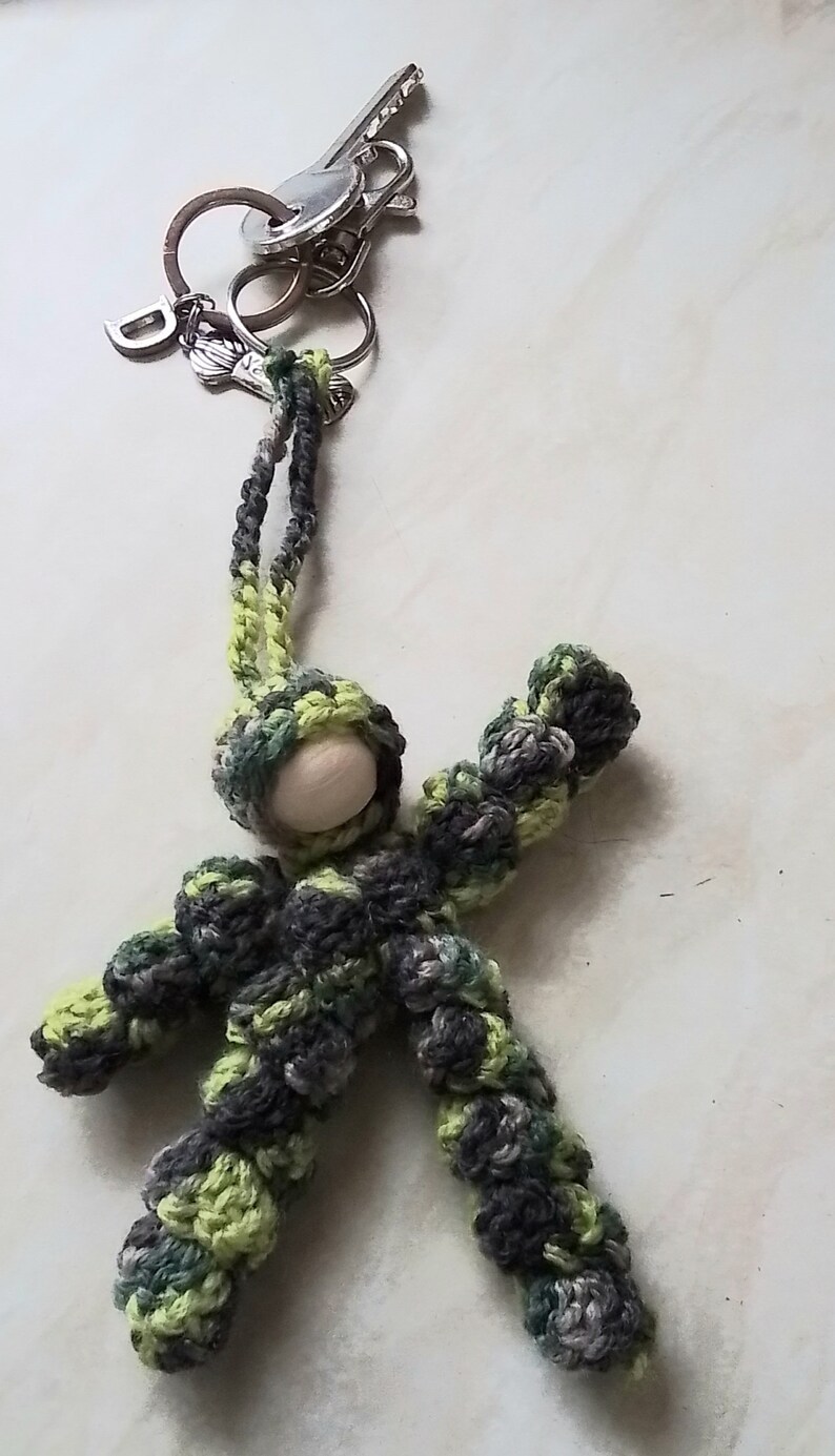 Wriggly Worm Soldier keyring The Longest Yarn image 2