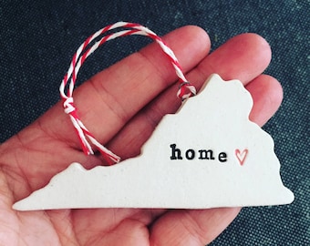 Virginia Pottery Ornament - RVA or HOME Options - Free Domestic Shipping for Ornaments - Unique Christmas Gift