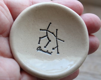 Gemini Zodiac Constellation Pottery Ring Dishes - 1-2 weeks for delivery
