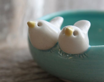 Custom-Made Love Birds Mini-Bowl - 3 -4 Weeks for Delivery - Engagement Gift  - Mother's Day Gift - Spring Gift