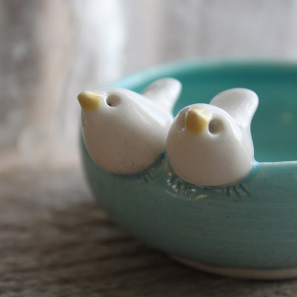 Custom-Made Love Birds Mini-Bowl - 3 -4 Weeks for Delivery - Engagement Gift  - Mother's Day Gift - Spring Gift