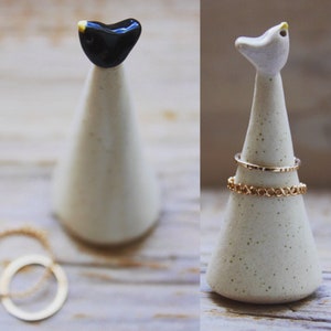 Custom Handmade Bird Pottery Ring Cone Ship in One to Two Weeks Mother's Day Gift Spring Gift Mother's Day Gift image 4
