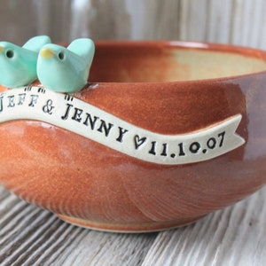 Custom-Made Love Birds Wedding Bowl 6 Weeks Production Time See item description for details Wedding Gift Anniversary Gift image 3