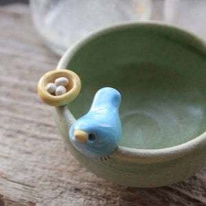 Custom-Made Bird and Nest Mini-Bowl 3-4 Weeks for Delivery Mother's Day Gift Spring Gift image 1