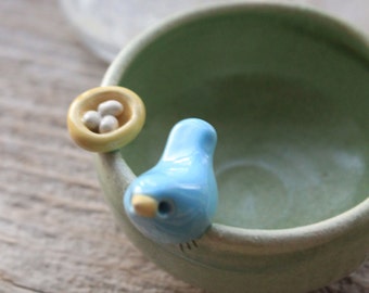 Custom-Made Bird and Nest Mini-Bowl - 3 to 5 Weeks for Delivery  - Mother's Day Gift - Spring Gift- Mother's Day Gift