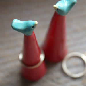 Custom Handmade Bird Pottery Ring Cone Ship in One to Two Weeks Mother's Day Gift Spring Gift Mother's Day Gift image 5