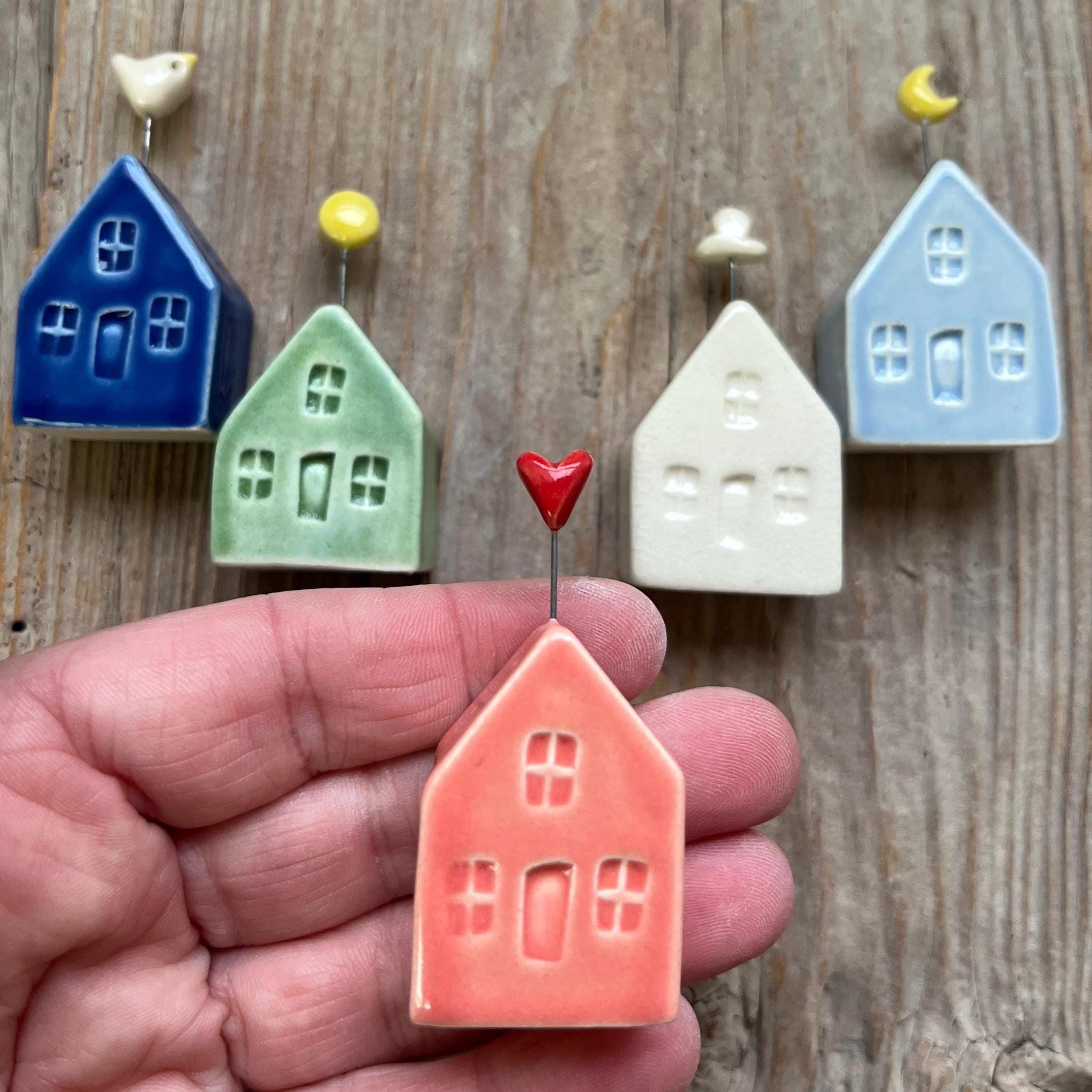 Customizable Ceramic Miniature House - Style D - Free Shipping - 1-2 week's production time - See 'Item Details' for full description