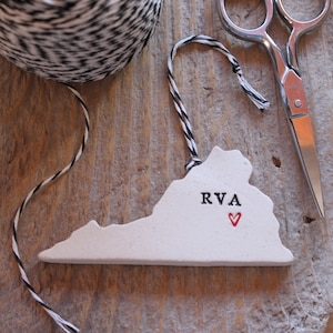 Virginia Pottery Ornament RVA or HOME Options Free Domestic Shipping for Ornaments Unique Christmas Gift image 2