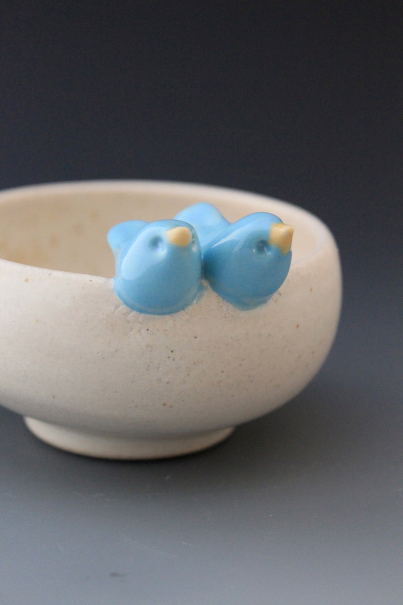Custom-Made Love Birds Mini-Bowl 3 4 Weeks for Delivery Engagement Gift Mother's Day Gift Spring Gift image 3