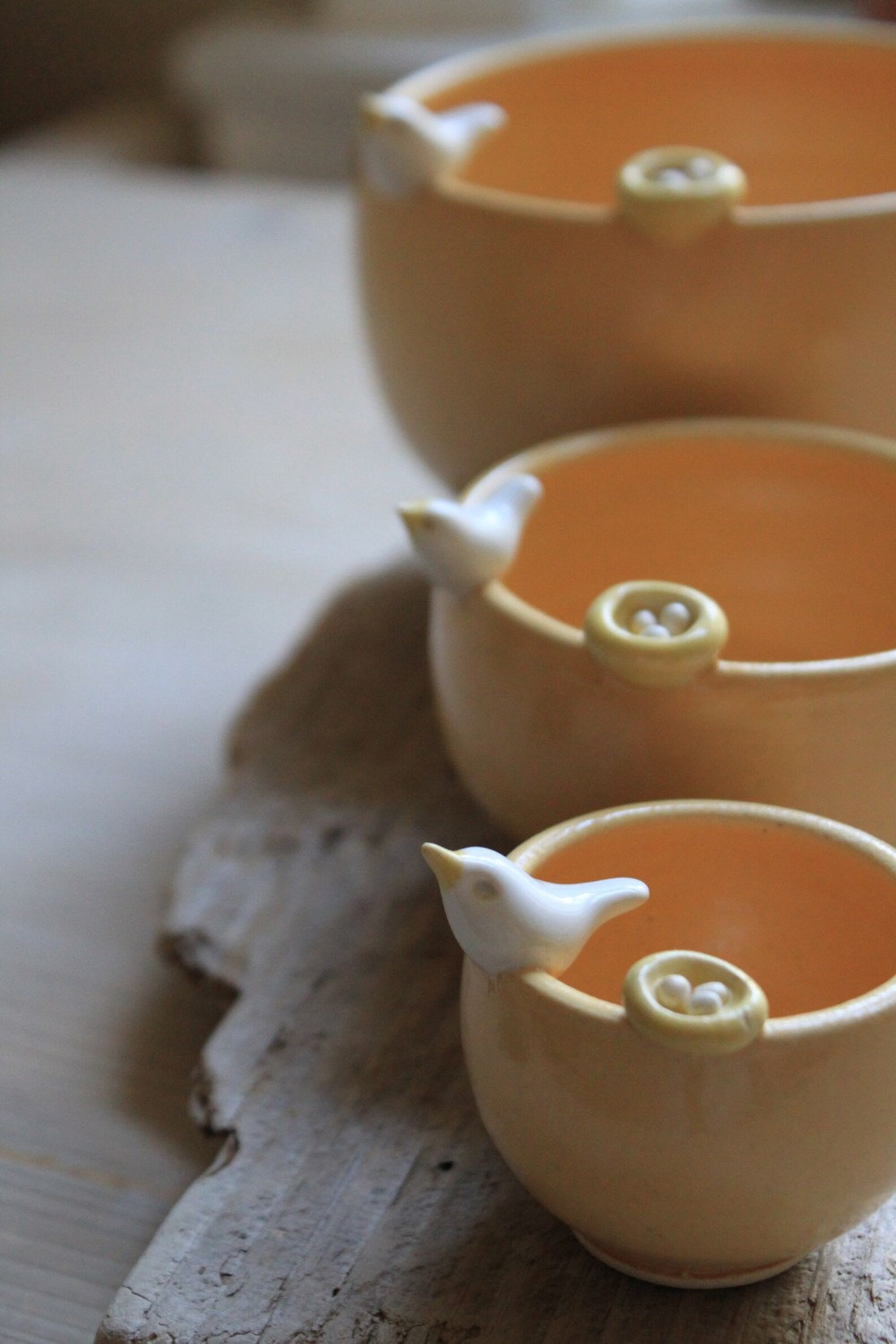 CustomMade Pottery Bird & Nest Nesting Bowls 46 Weeks for Etsy