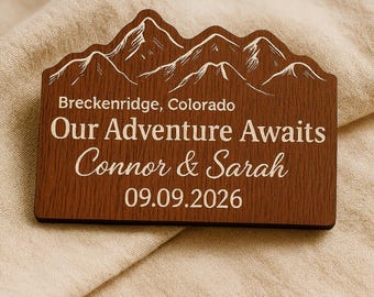 Rustic Mountain Wedding Save the Date Magnet: Woodsy Forest Invitation