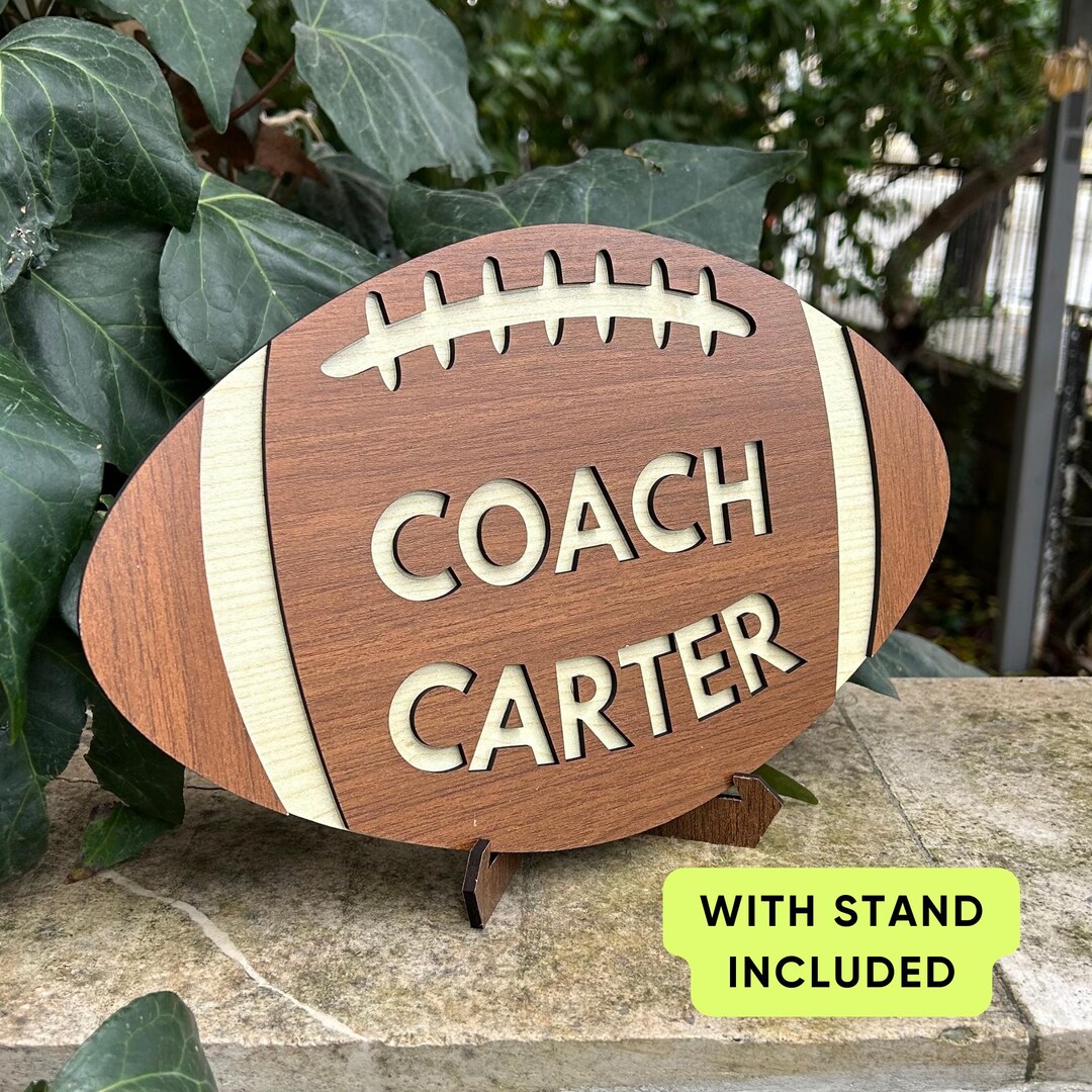 Personalized Wooden Football Coach Sign - Custom Team Decor - Etsy
