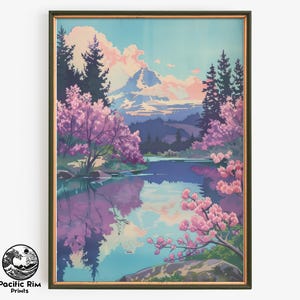 Mt. Rainier Painting, Mountain Art, Pacific Northwest Decor, Nature Lover Gift | PRINTABLE Digital Wall Art Vertical | AA223