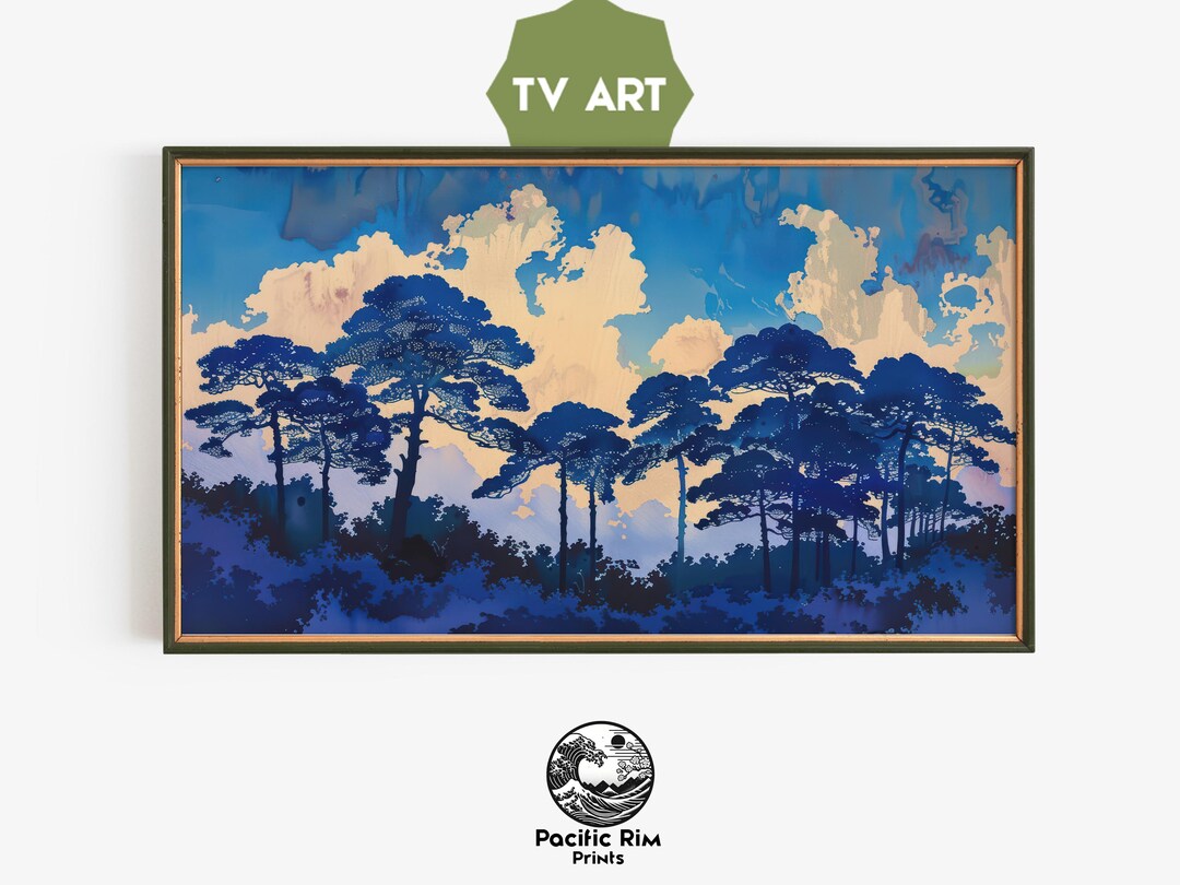 Large Sunrise Forest Painting, Nature Landscape Art, Sunrise Wall Decor ...