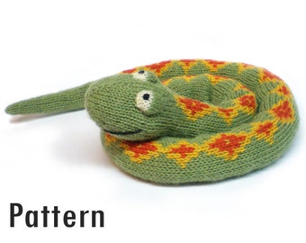 PDF Pattern - Sophie the Sleepy Snake - Knitting
