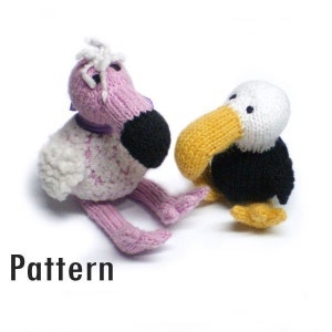 PDF Pattern - Florence the Flamingo and Leonard the Eagle -  Knitting