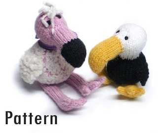 PDF Pattern - Florence the Flamingo and Leonard the Eagle -  Knitting