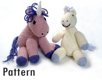 PDF Pattern - Tony the Lazy Pony and Hubert the Grumpy Unicorn - Knitting
