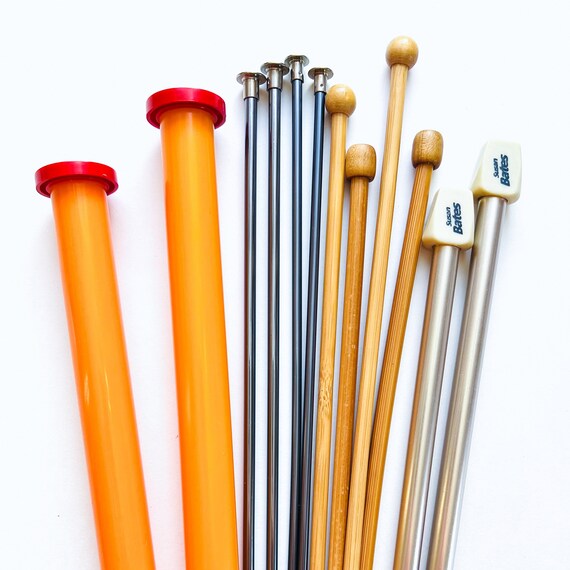 Set of Tall Vintage Knitting Needles Etsy