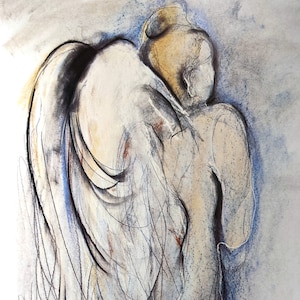 Angel archival art print of original drawing Angel art