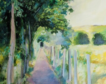 Path Landscape Print from original oil painting on canvas 8x10 archival art print