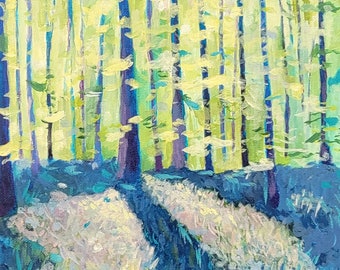 Cathedral Forest Landscape Print from original acrylic painting 8x10 archival art print