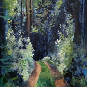 Landscape Painting, Art Print, Bay Area, Abstract Landscape, Nature, Landscape Art, Landscape Print Cottagecore, Forest Walk, Painting